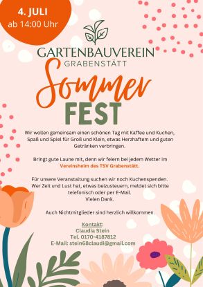 Gartenbauverein Grabenstätt: - Sommerfest - Gartenbauverein Grabenstätt: - Sommerfest -