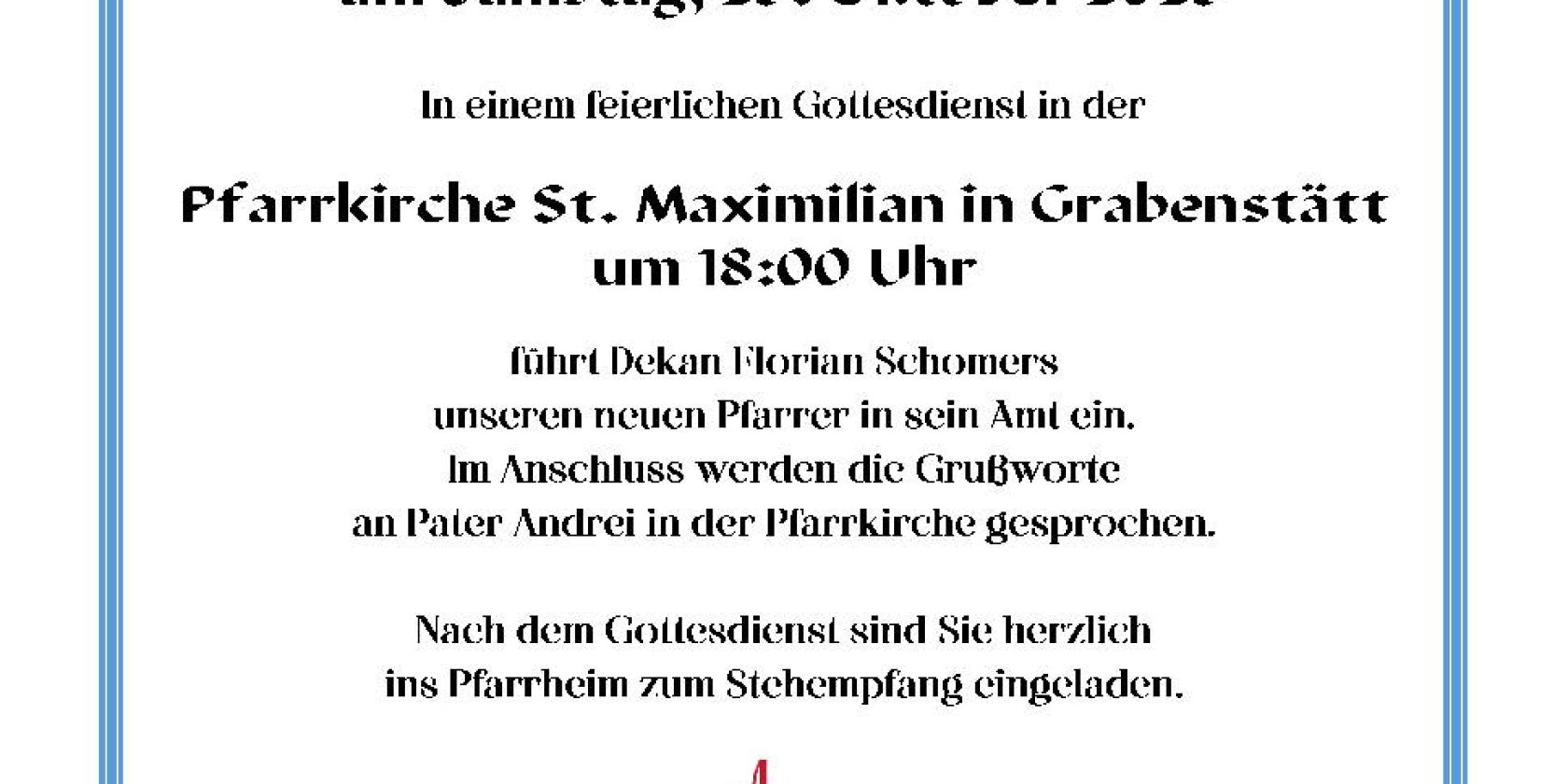 Plakat - zum Aushängen, © Pfarrverband Hl. Franz von Assisi