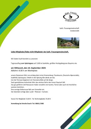 Kath. Frauengemeinschaft Grabenstätt: Tagesausflug zum Spitzingsee, © ©Frauengemeinschaft Grabenstätt
