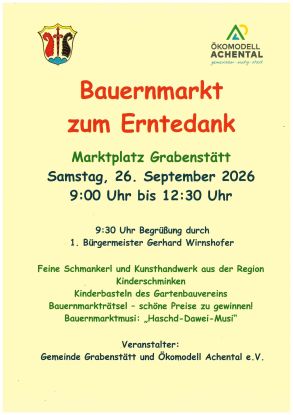 Gde. Grabenst&auml;tt & &Ouml;komodell Achental:  - Bauernmarkt zum Erntedank -