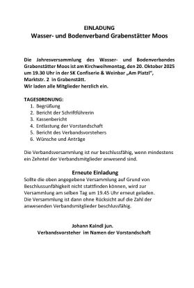 Wasser- und Bodenverband Grabenstätter Moos: Jahreshauptversammlung, © Wasser- und Bodenverband Grabenstätter Moos