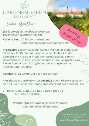 Ausflug nach Attel_21.06.25 - Gartenbauverein, © Gartenbauverein Grabenstätt